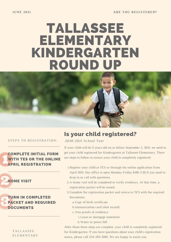 Kindergarten Registration Updates & Information