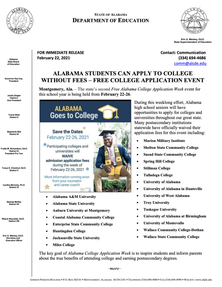Free College Admission Week
