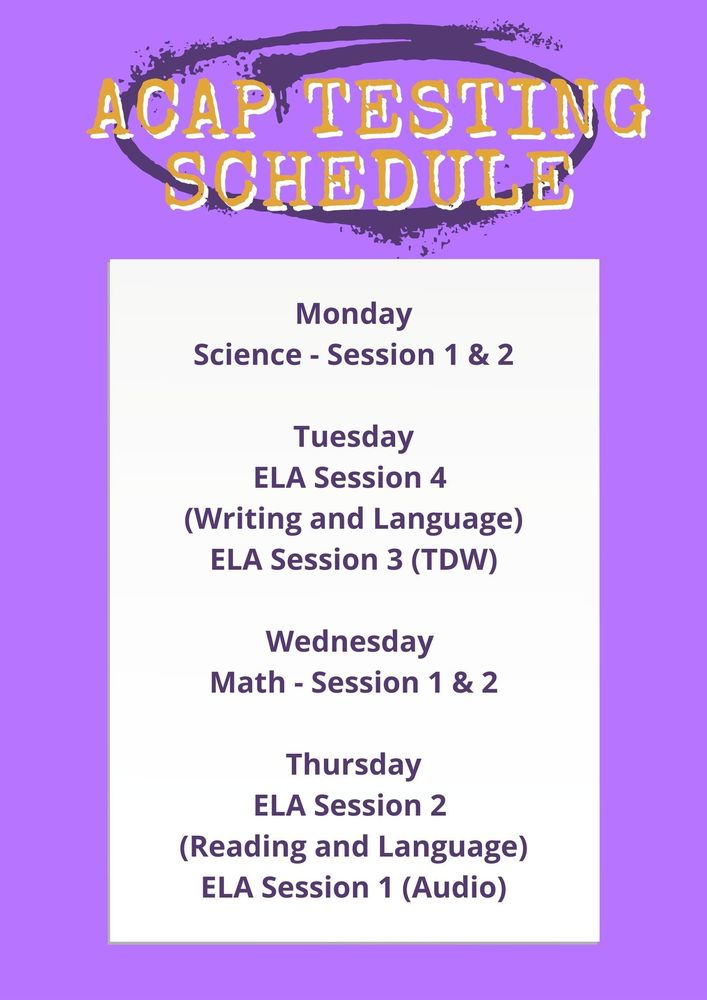 ACAP Schedule