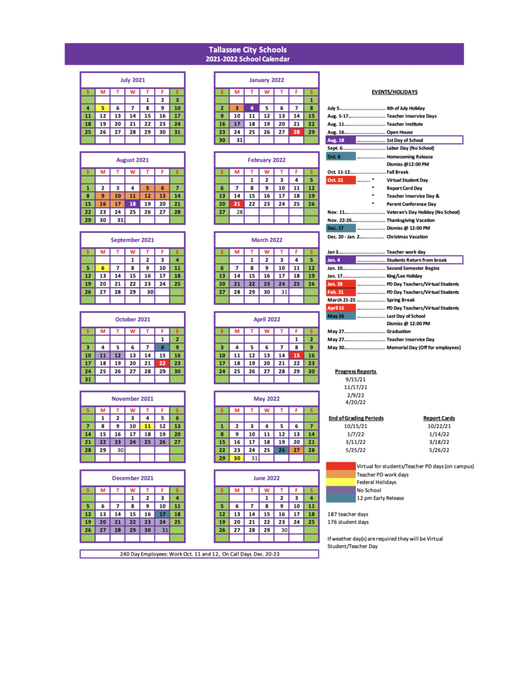 TCS 21-22 School Calendar 