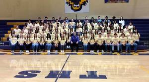 The Class of 2021 poses with Principal Coach Stewart on Friday, December 4, 2020.