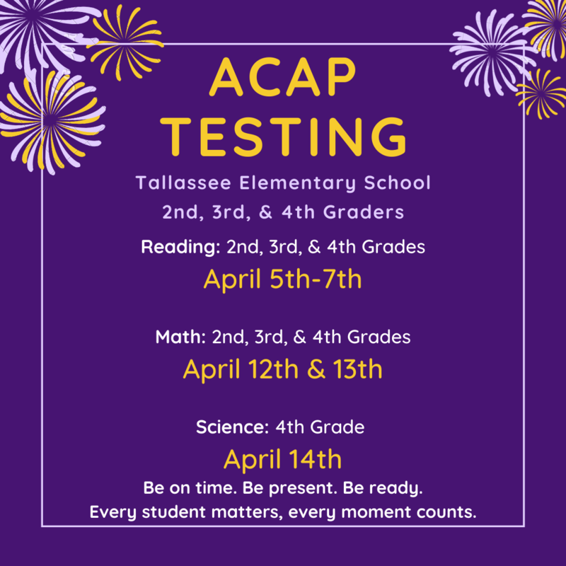 ACAP Testing Begins Next Week at TES Tallassee Elementary School